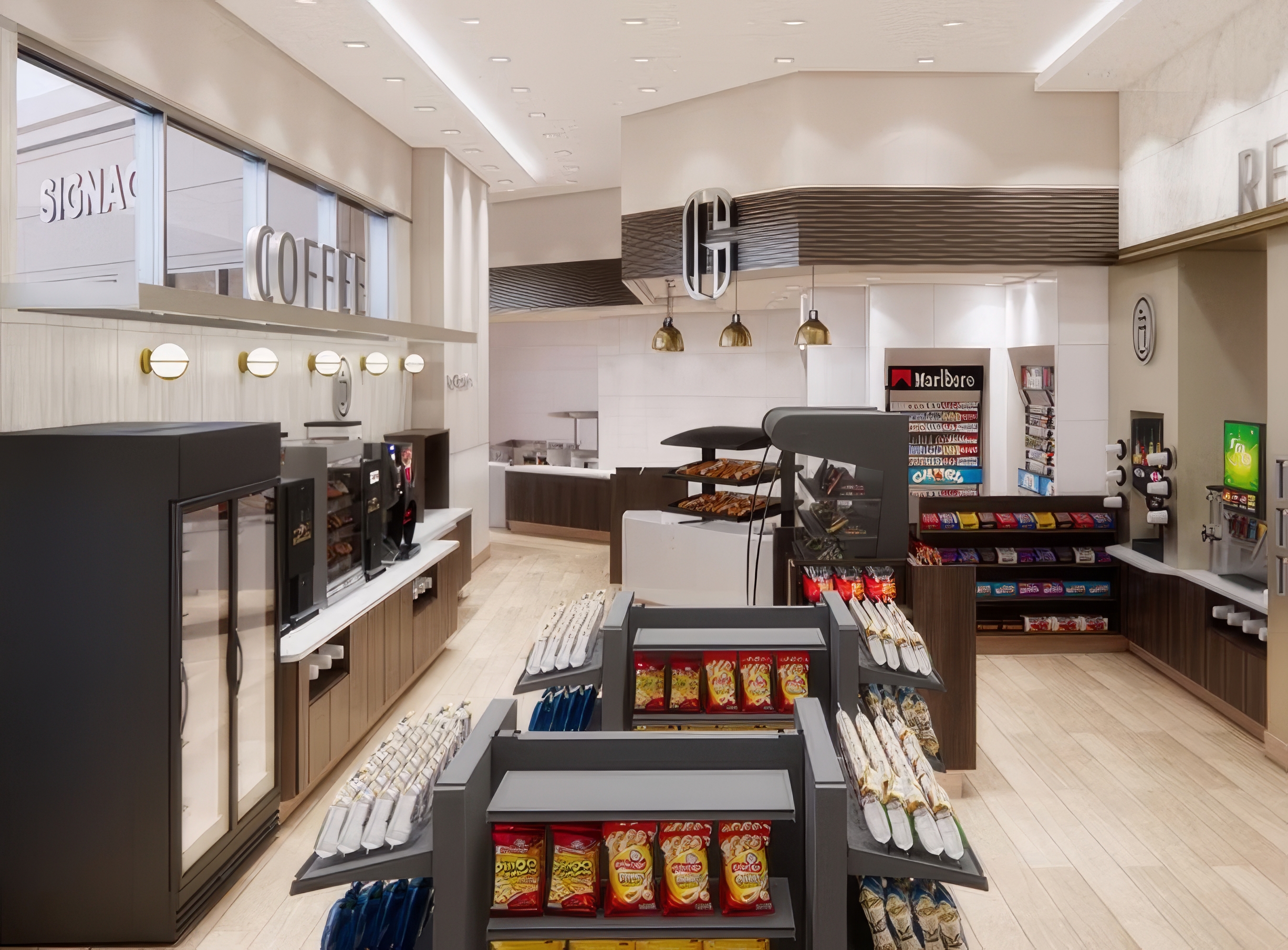 Commercial flooring at a Chevron fuel station